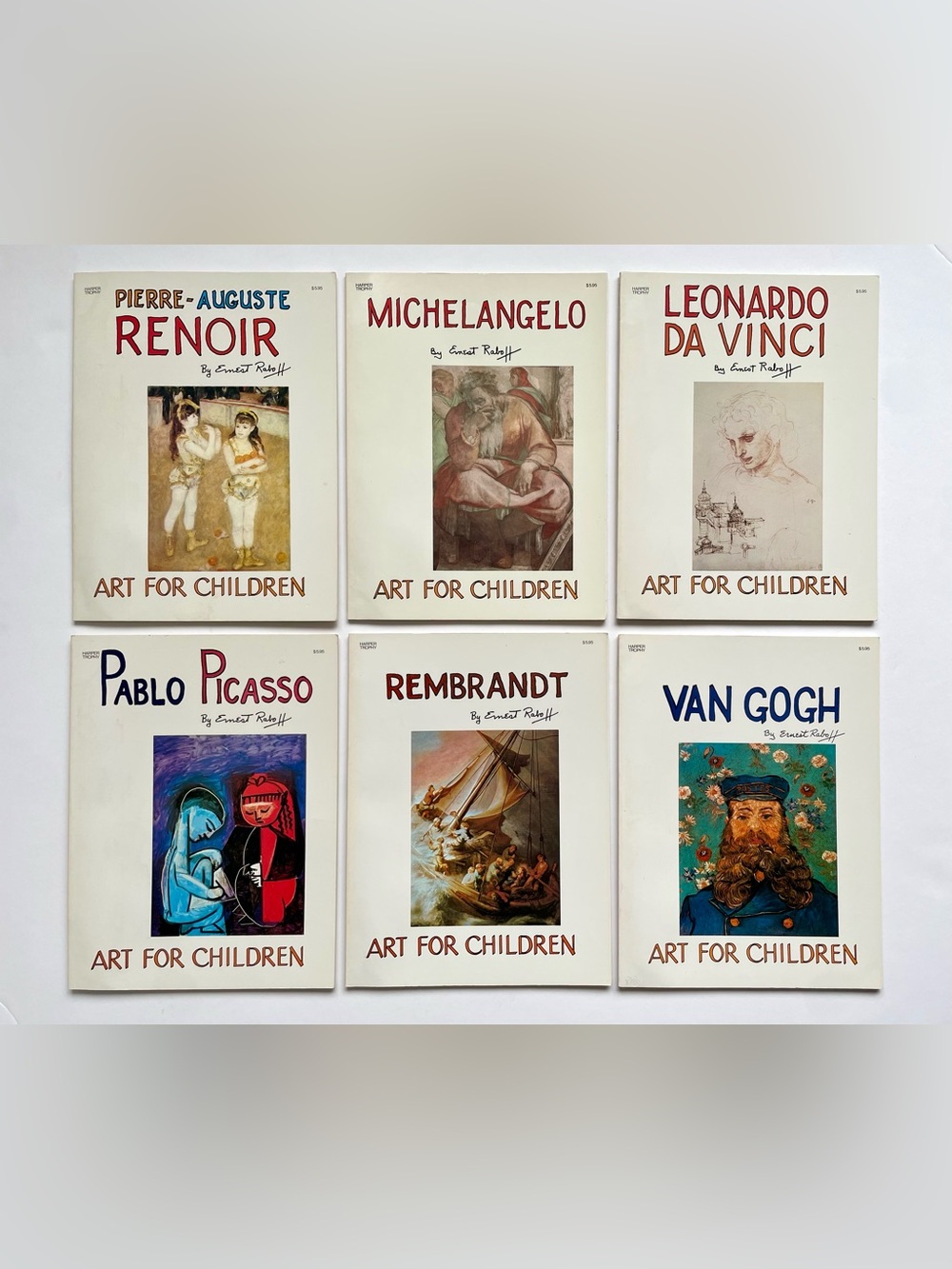 Vintage 1980s Art for Children by Ernest Raboff Book Lot, Softcover, Set of 6